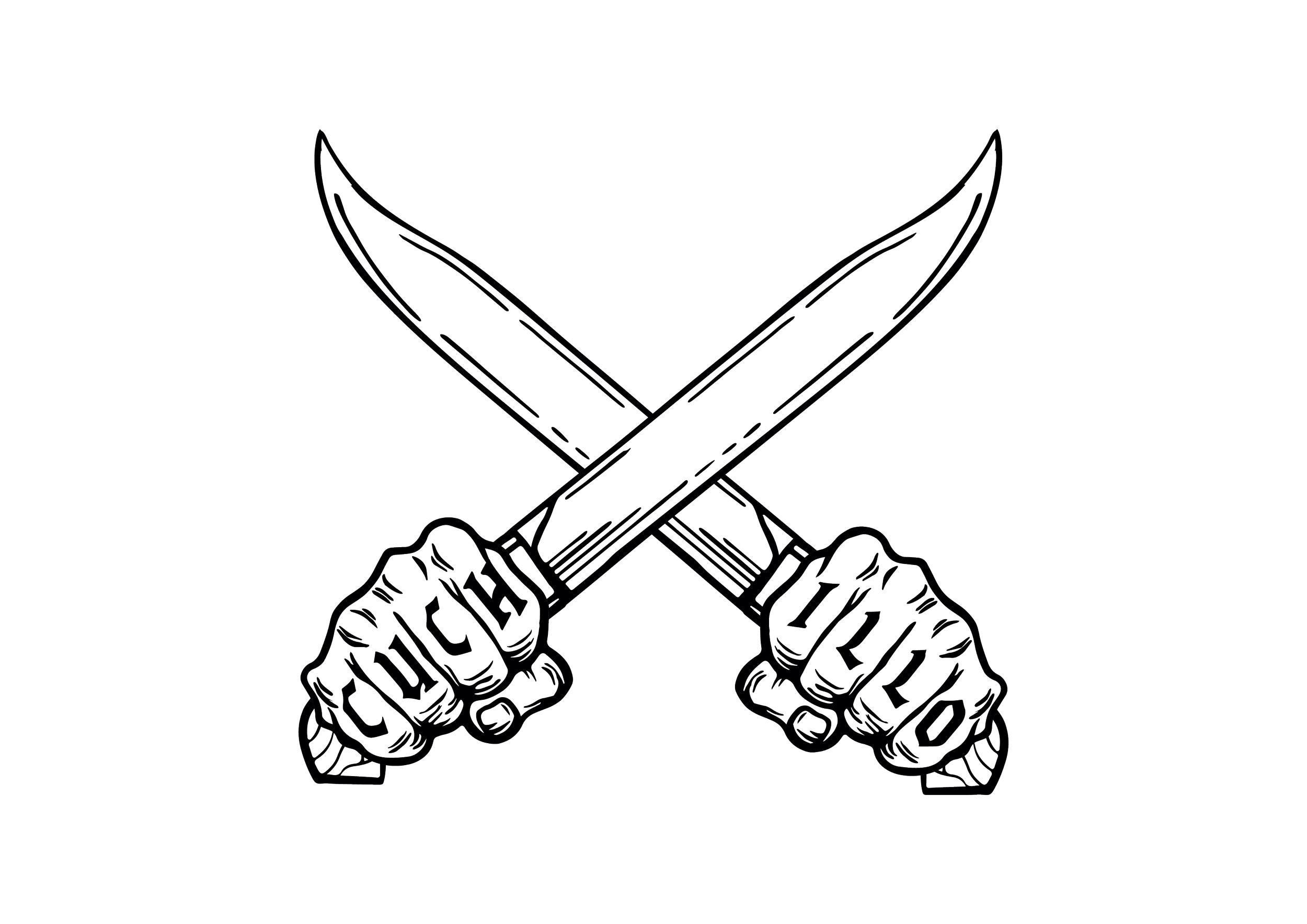Cuchillo crossed-machete logo